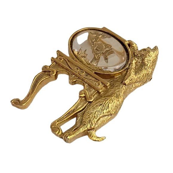 1928 Brand Cat Fish Bowl Pin Brooch K128 - Picture 3 of 10